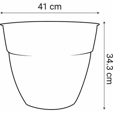 Maceta EDA Ø 41 cm Gris oscuro Plástico Redondo Moderno