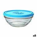 Fiambrera Redonda con Tapa Duralex FreshBox Azul 970 ml ø 17 x 7 cm (8 Unidades)