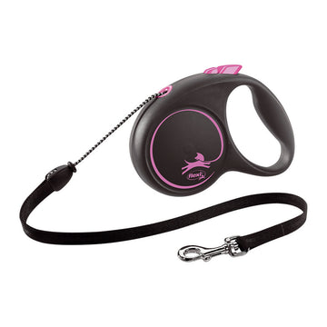 Correa para Perro Flexi BLACK DESIGN 5 m Rosa Talla S