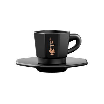 Juego de Tazas de Café Bialetti 700000671 Negro Porcelana 75 ml