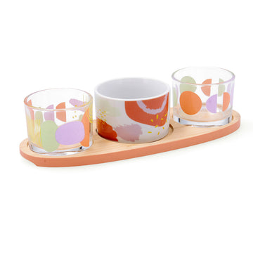 Set para servir Quid Kaleido Multicolor Madera 25 x 10 x 5,5 cm (4 Piezas)