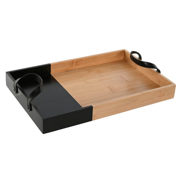 Bandeja de Aperitivos Home ESPRIT Negro Natural Moderno 42 x 27 x 4,5 cm