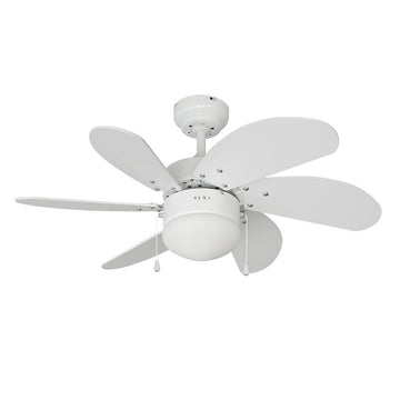 Ventilador de Techo con Luz EDM 33985 Aral Blanco 50 W