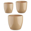 Set de Macetas Beige Arcilla (3 Piezas) (22,5 x 18,5 x 22,5 cm)