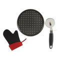 Set de Cocina Pizza Negro Acero Inoxidable Plástico 33 x 2 x 33 cm (3 pcs)