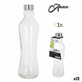 Botella de Cristal Anna 1 L Tapón metálico Metal Vidrio (12 Unidades)