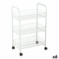 Carrito Verdulero Confortime Blanco Metal 3 Estantes 40 x 26 x 62 cm (6 Unidades)