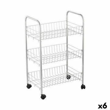 Carrito Verdulero Confortime Plateado Metal 40 x 26 x 62 cm (6 Unidades)