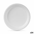 Set de Platos Algon Desechables Blanco Caña de Azúcar 25 cm (24 Unidades)