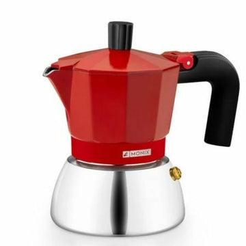 Cafetera Italiana Monix INOX RED 9T Rojo 470 ml