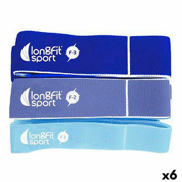 Bandas elásticas de resistencia LongFit Sport   Azul 3 Piezas (6 Unidades)