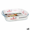 Bandeja para Horno Quttin 63081 1,6 L Vidrio 25 x 21,9 x 5 cm (6 Unidades)