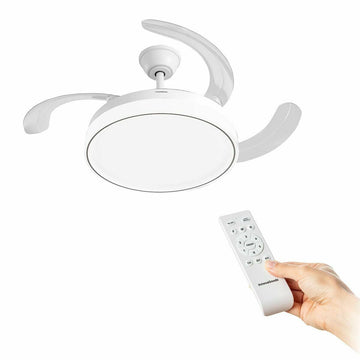 Ventilador de Techo con Luz LED y 4 Aspas Retráctiles 72 W Blanco Ø49,5-104 cm (Reacondicionado B)