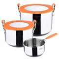 Batería de Cocina San Ignacio Compact Negro Naranja 5 Piezas