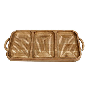 Bandeja Romimex Natural Madera 48 x 2 x 22 cm