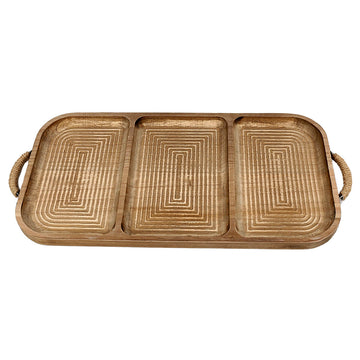 Bandeja Romimex Natural Madera 55 x 2 x 26 cm