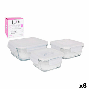 Set de 3 Fiambreras LAV Cristal (8 Unidades) (3 pcs)