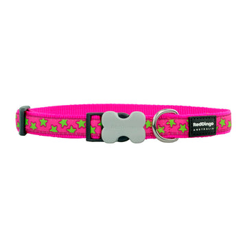 Collar para Perro Red Dingo Stars 20-32 cm Rosa Rojo