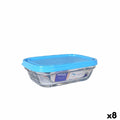 Fiambrera Rectangular con Tapa Duralex Freshbox 400 ml Azul (8 Unidades)