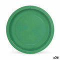 Set de Platos Algon Desechables Cartón Verde 10 Piezas 20 x 20 x 1,5 cm (36 Unidades)