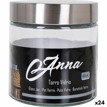 Tarro Anna 830 ml Vidrio Acero (24 Unidades)