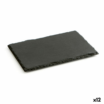 Bandeja de Cerámica Efecto Pizarra Quid Gastro Fun Negro (20 x 13 cm) (12 Unidades)