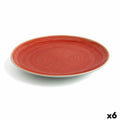 Plato Llano Ariane Terra Cerámica Rojo (Ø 31 cm) (6 Unidades)