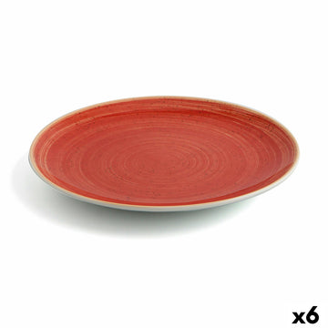 Plato Llano Ariane Terra Cerámica Rojo (Ø 31 cm) (6 Unidades)