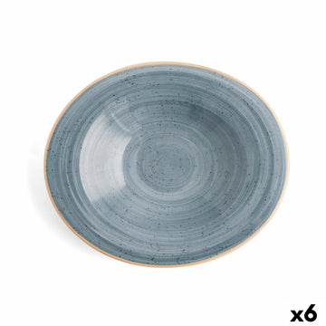 Plato Hondo Ariane Terra Cerámica Azul (Ø 29 cm) (6 Unidades)