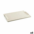 Bandeja de Aperitivos Quid Mineral Gres Beige Cerámica 35 x 23 cm (6 Unidades)