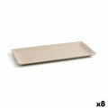 Bandeja de Aperitivos Quid Mineral Gres Beige Cerámica 15 x 30 cm (8 Unidades)