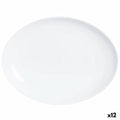 Fuente de Cocina Luminarc Diwali Ovalado Blanco Vidrio (33 x 25 cm) (12 Unidades)