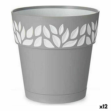 Maceta Autorriego Stefanplast Gris 15 x 15 x 15 cm Blanco Plástico (12 Unidades)