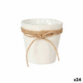 Macetero Lazo Blanco Cuerda Plástico 14 x 12,5 x 14 cm 14 x 14 x 14 cm (24 Unidades)