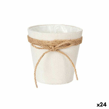 Macetero Lazo Blanco Cuerda Plástico 14 x 12,5 x 14 cm 14 x 14 x 14 cm (24 Unidades)