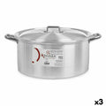 Cacerola Con Tapa Plateado Aluminio 18 L (3 Unidades)