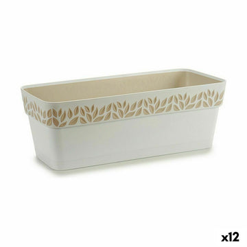 Jardinera Autorriego Stefanplast Cloe Blanco Plástico 49,5 x 17 x 19 cm (12 Unidades)