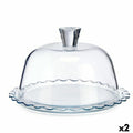 Tartera Petite Patisserie Ondas Transparente Vidrio 26,4 x 15,5 x 26,4 cm (2 Unidades)