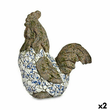 Figura Decorativa para Jardín Gallo Poliresina 22,5 x 46 x 41,5 cm (2 Unidades)