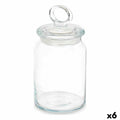 Tarro Kitchen 860 ml 9,8 x 19,3 x 9,8 cm Transparente Silicona Vidrio (6 Unidades)