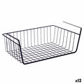 Cesta para Estante de Cocina Negro Hierro 42 x 14 x 26 cm (12 Unidades)