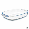 Fuente de Cocina Con asas Transparente Vidrio de Borosilicato 2 L 30,2 x 6 x 19,6 cm (12 Unidades)