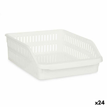 Organizador para Nevera Blanco Plástico 26 x 9,3 x 30,5 cm (24 Unidades)