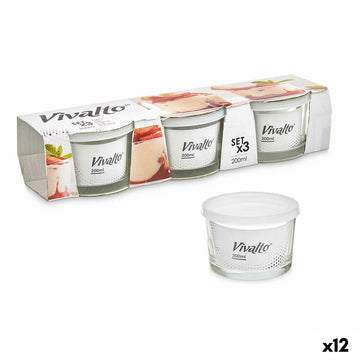 Set de Fiambreras 200 ml Transparente Vidrio Polipropileno (12 Unidades)