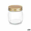 Tarro Transparente Dorado Metal Vidrio 180 ml 6 x 8 x 6 cm (54 Unidades)