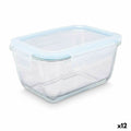 Fiambrera Transparente Silicona Vidrio de Borosilicato 950 ml 18 x 8,8 x 13,5 cm (12 Unidades)