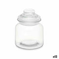 Tarro Transparente Vidrio 600 ml (12 Unidades) Con Tapa