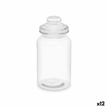 Tarro Transparente Vidrio 1,2 L (12 Unidades) Con Tapa