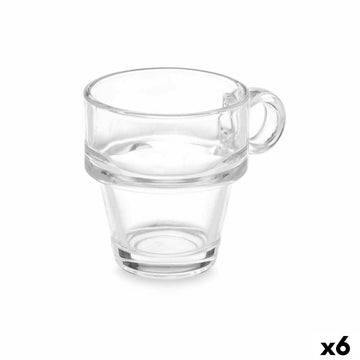 Taza Transparente Vidrio 90 ml (6 Unidades)