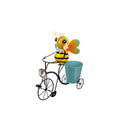 Macetero Amarillo Azul Metal Abeja Bicicleta 31,5 x 35 x 13 cm